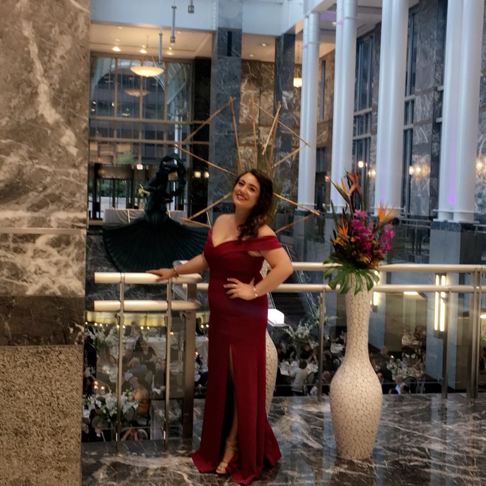 Lulu's Rich Burgundy Off-Shoulder Dress